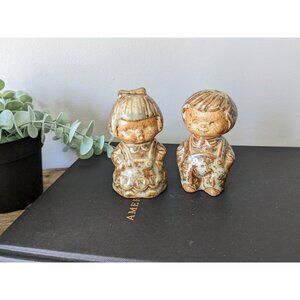 3/25$ Vintage Quirky Ceramic Boy and Girl Salt & Pepper Shakers, Made in Japan